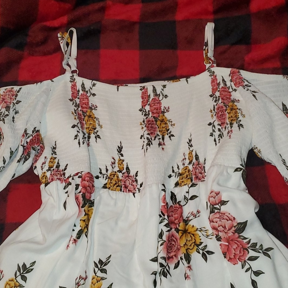 Torrid Smocked Cold Shoulder Top - Picture 3 of 5